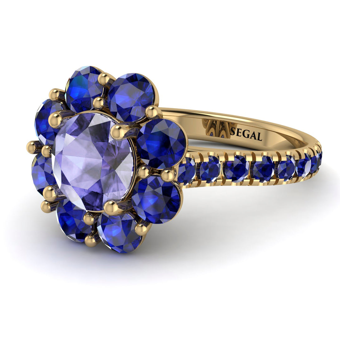 Glamorous Tanzanite Halo Engagement Ring - Amaya No. 213