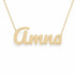 Amna name necklace in solid 14K Yellow Gold, handmade in Los Angeles