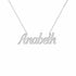 Anabeth name necklace in solid 14K White Gold, handmade in Los Angeles