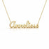 Anneliese name necklace in solid 14K Yellow Gold, handmade in Los Angeles
