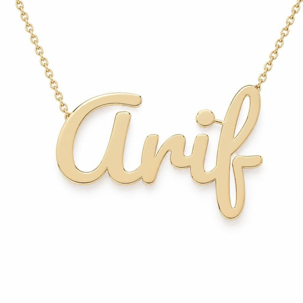 Gold Name Necklace – Arif | 14K Solid Gold