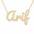 Arif name necklace in solid 14K Yellow Gold, handmade in Los Angeles