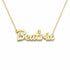 Beatrix name necklace in solid 14K Yellow Gold, handmade in Los Angeles