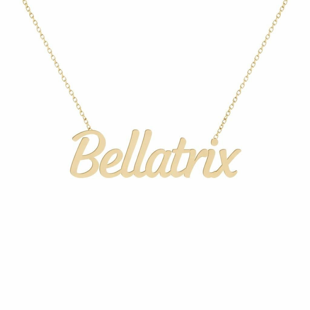 Gold Name Necklace – Bellatrix | 14K Solid Gold