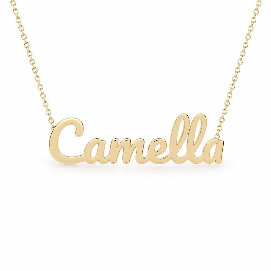 Gold Name Necklace – Camella | 14K Solid Gold