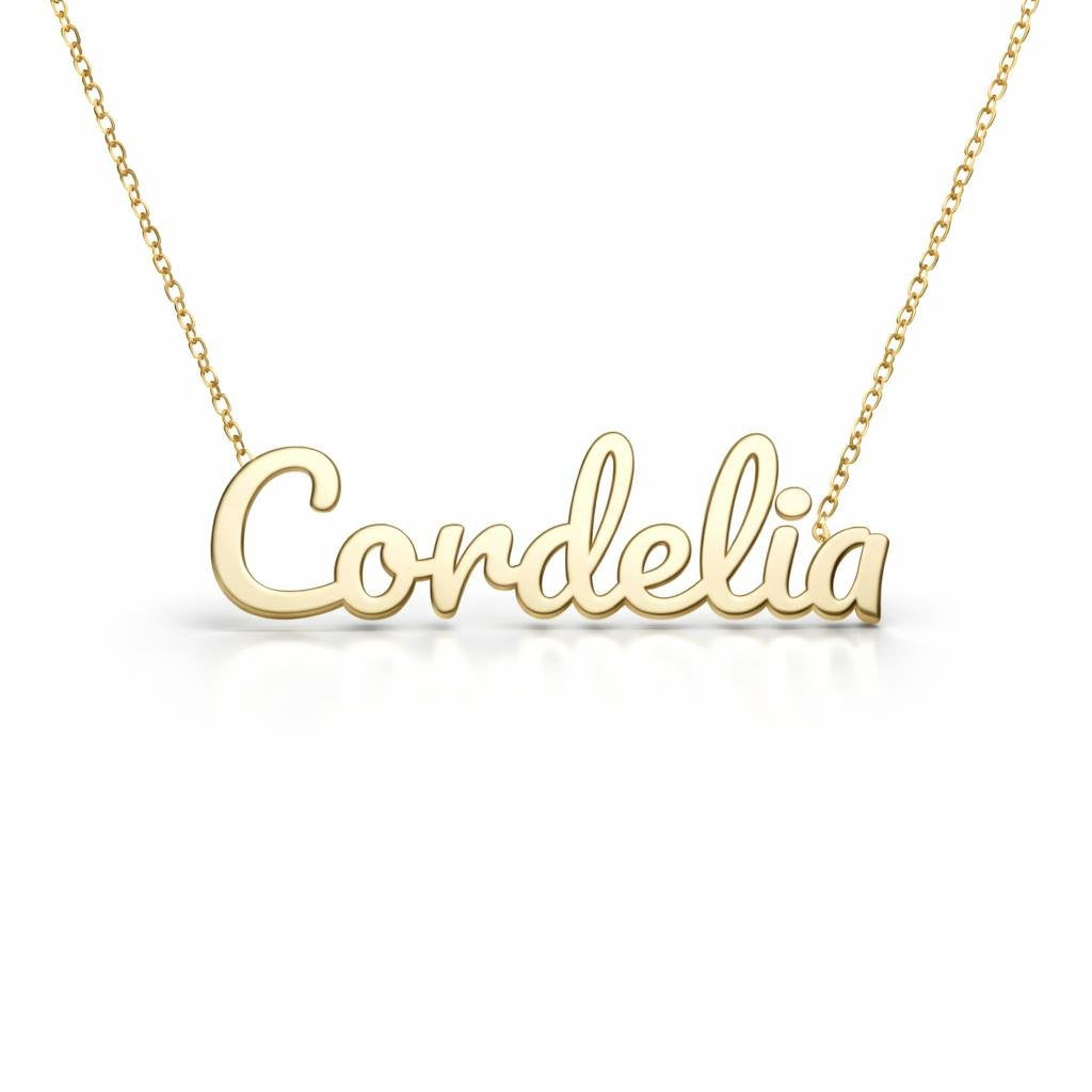 Gold Name Necklace – Cordelia | 14K Solid Gold