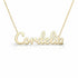 Cordelia name necklace in solid 14K Yellow Gold, handmade in Los Angeles