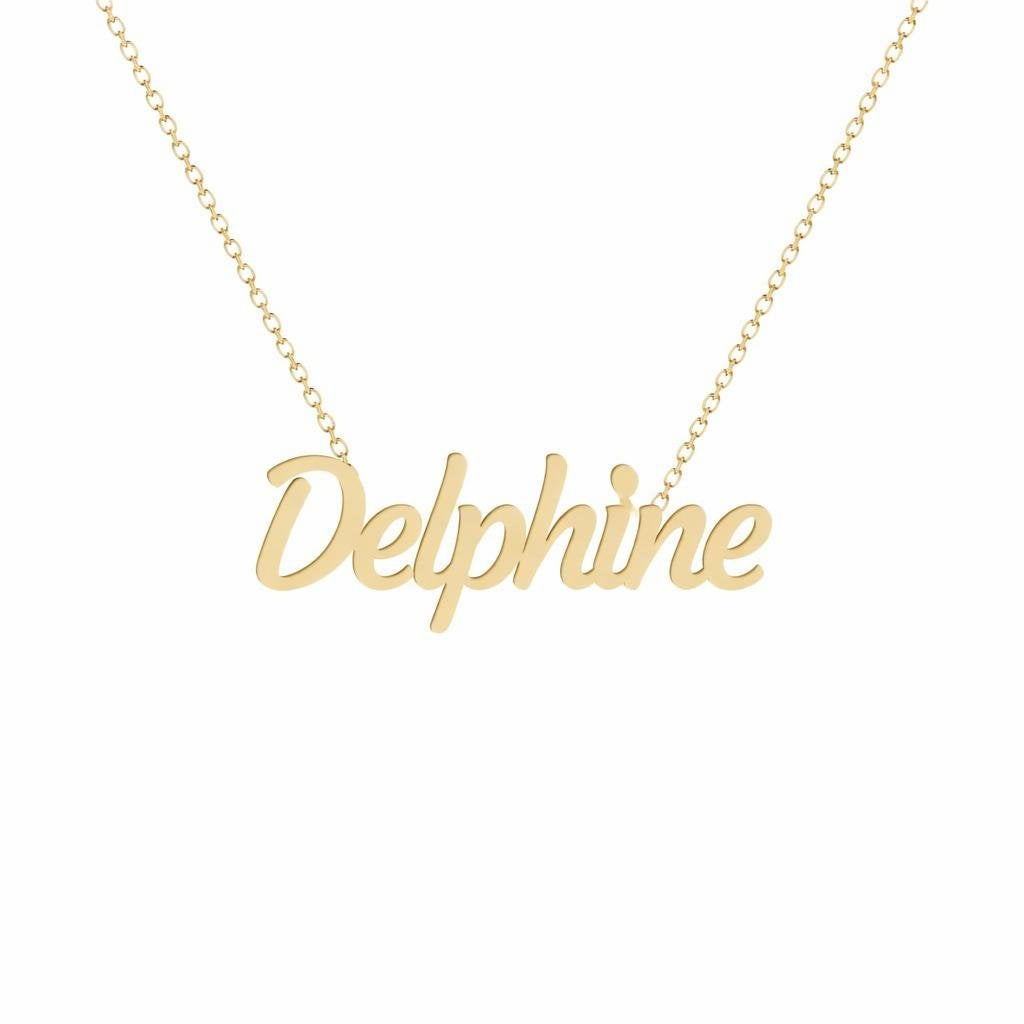 Gold Name Necklace – Delphine | 14K Solid Gold