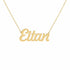 Eitan name necklace in solid 14K Yellow Gold, handmade in Los Angeles