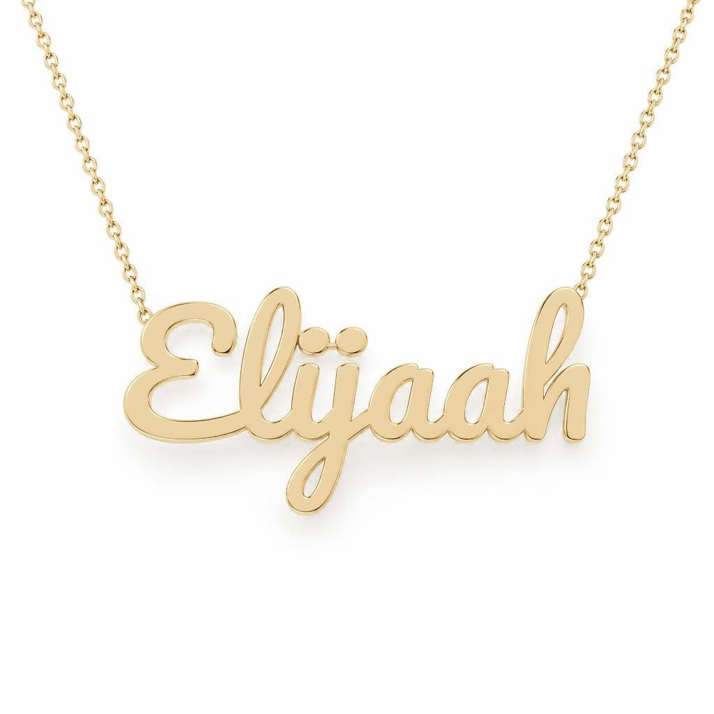 Gold Name Necklace – Elijaah | 14K Solid Gold