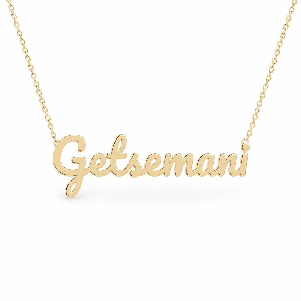 Gold Name Necklace – Getsemani | 14K Solid Gold