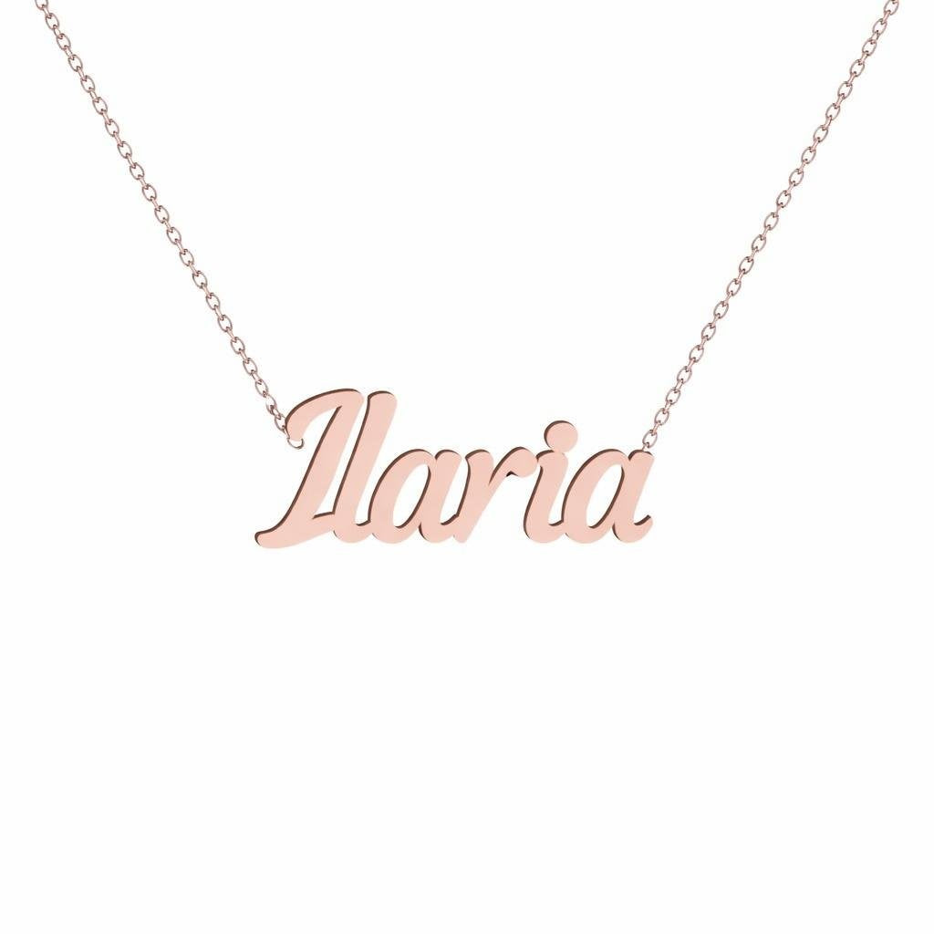 Gold Name Necklace – Ilaria | 14K Solid Gold