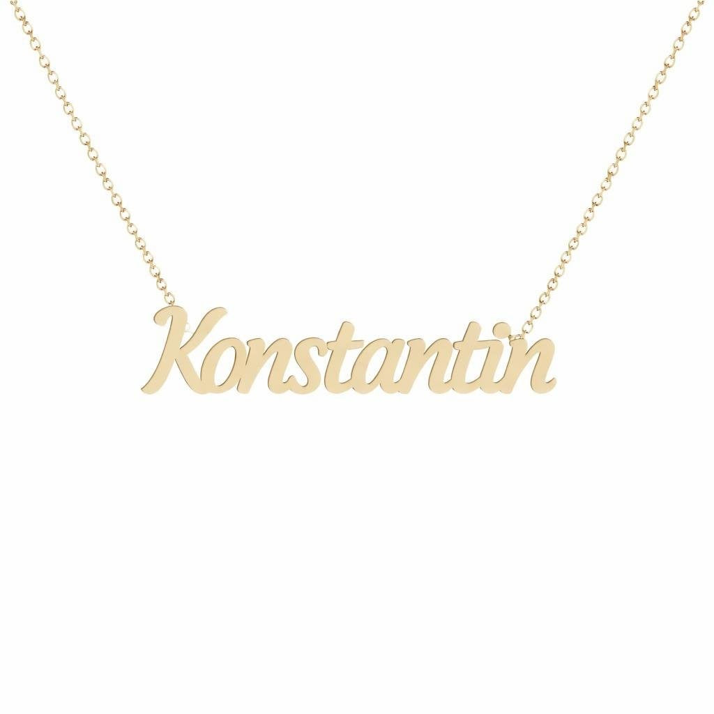 Gold Name Necklace – Konstantin | 14K Solid Gold