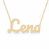Lena name necklace in solid 14K Yellow Gold, handmade in Los Angeles