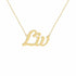 Liv name necklace in solid 14K Yellow Gold, handmade in Los Angeles