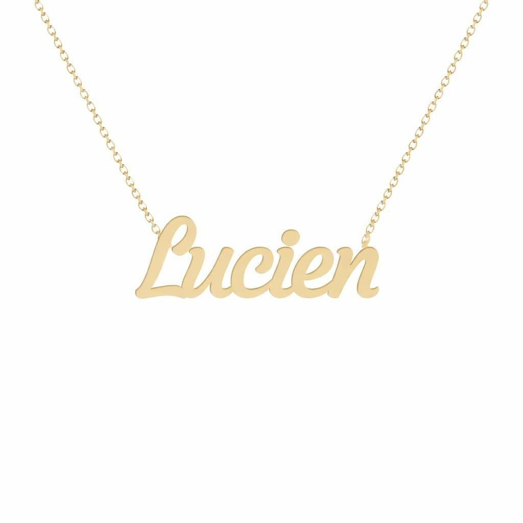 Gold Name Necklace – Lucien | 14K Solid Gold