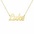 Luke name necklace in solid 14K White Gold, handmade in Los Angeles