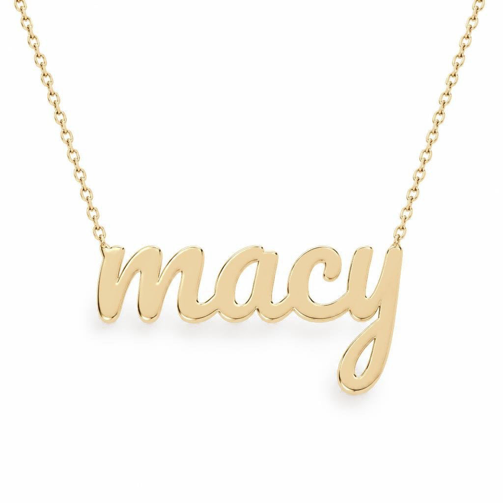 Gold Name Necklace – Macy | 14K Solid Gold