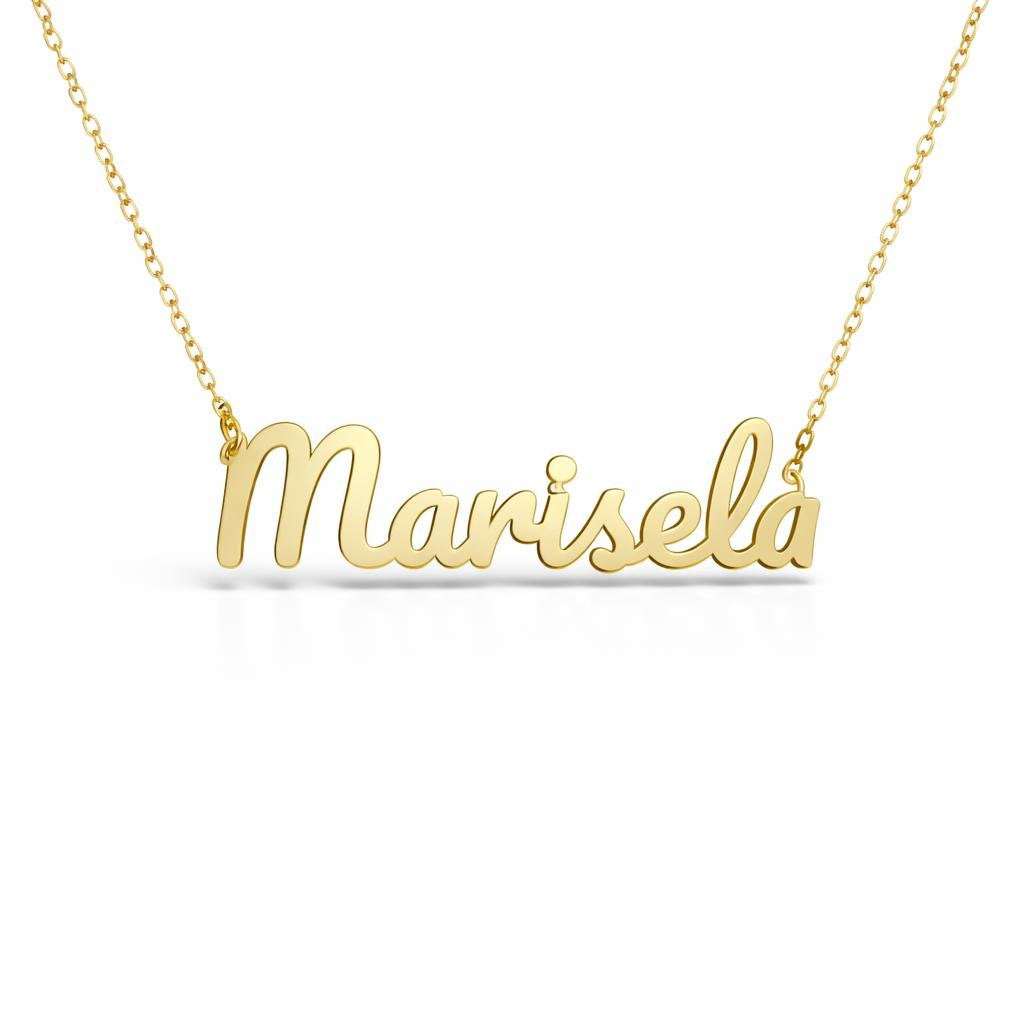 Gold Name Necklace – Marisela | 14K Solid Gold