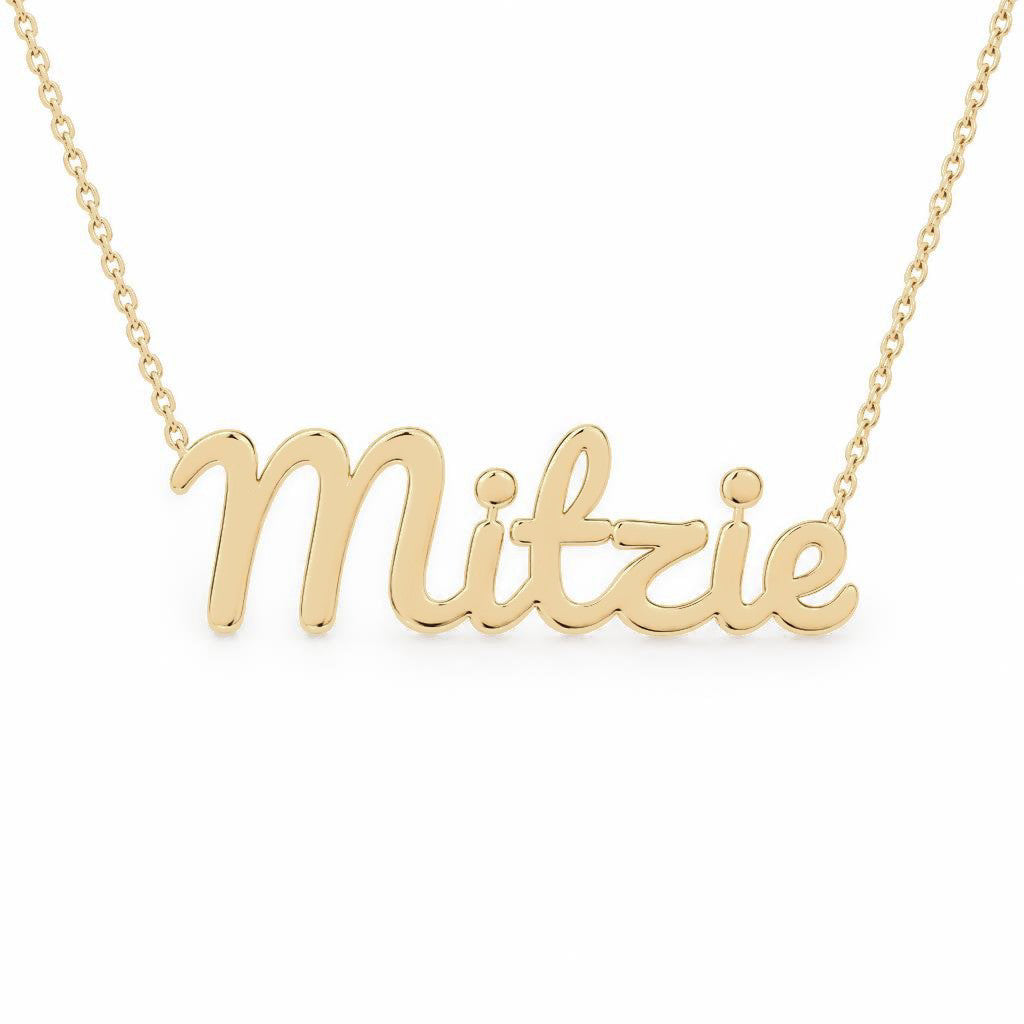 Gold Name Necklace – Mitzie | 14K Solid Gold