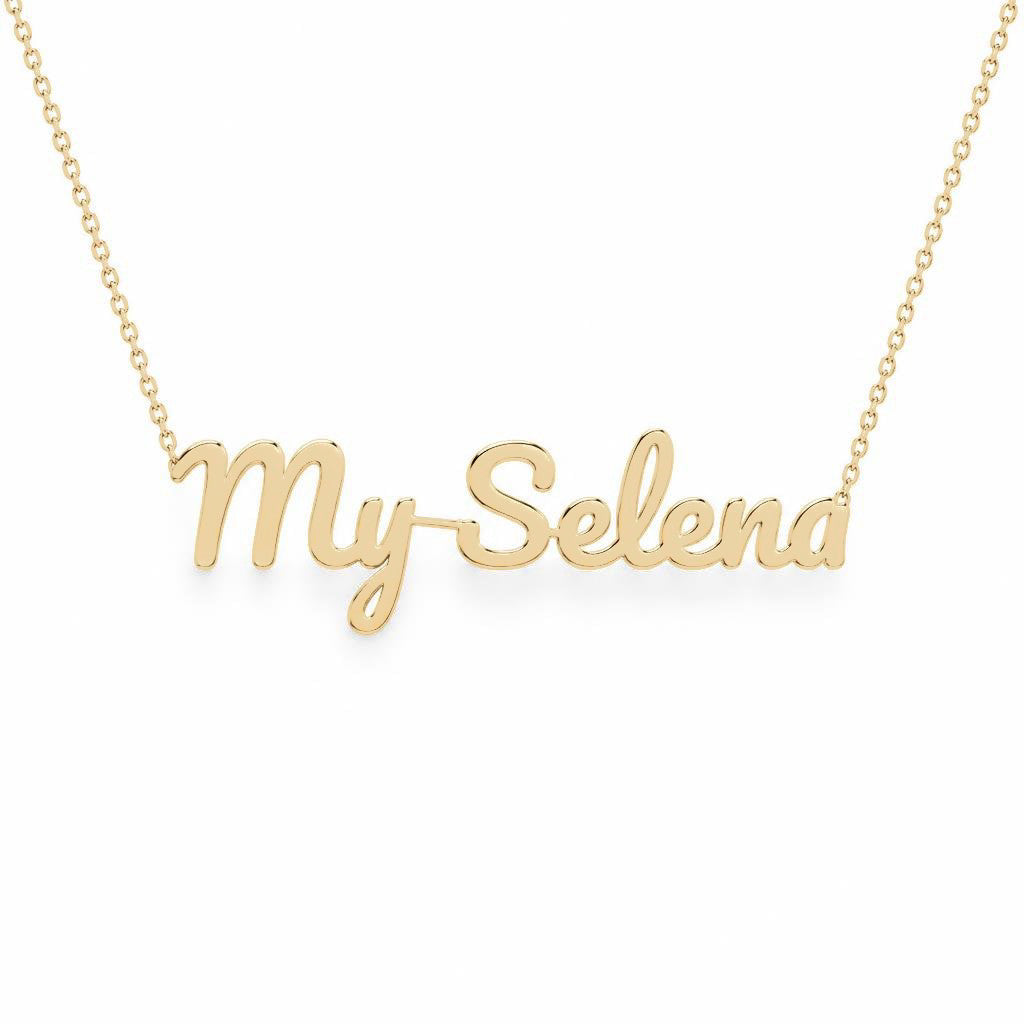 Gold Name Necklace – My Selena | 14K Solid Gold