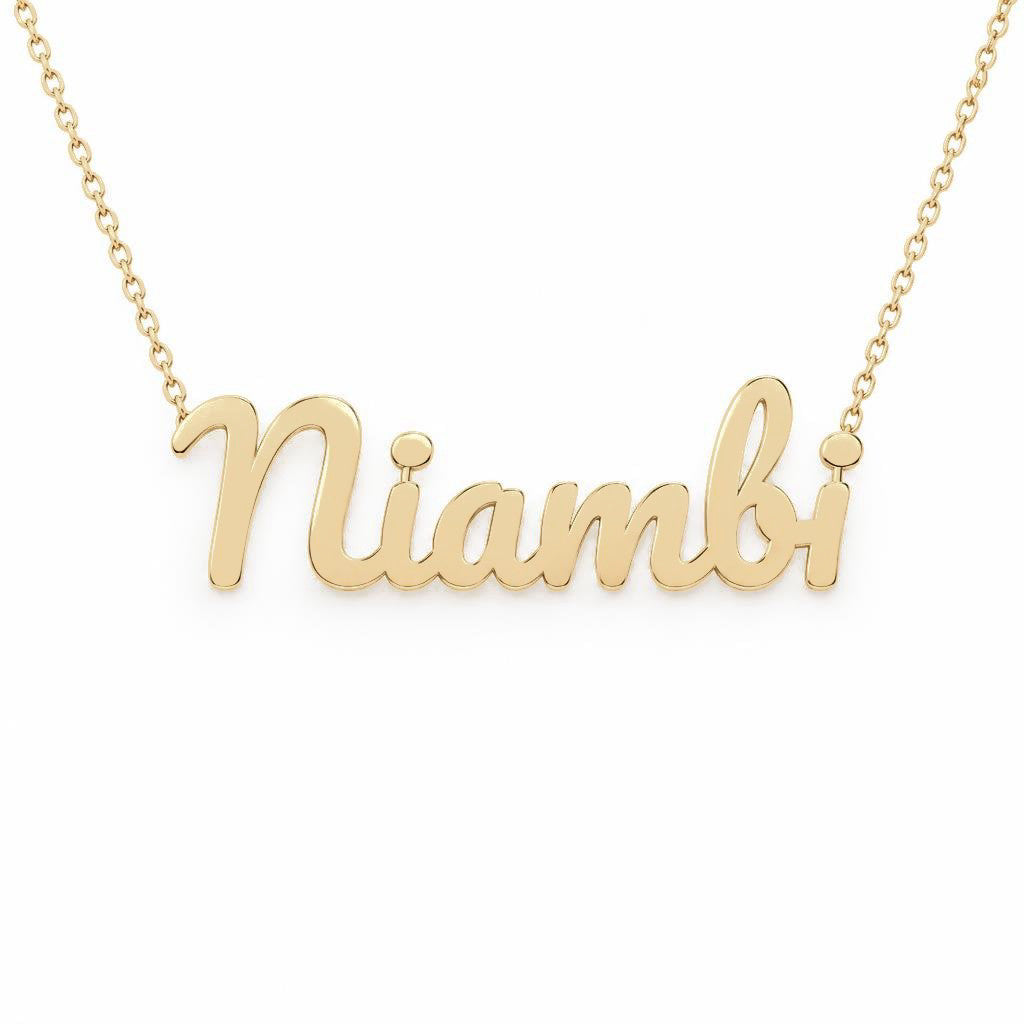 Gold Name Necklace – Niambi | 14K Solid Gold