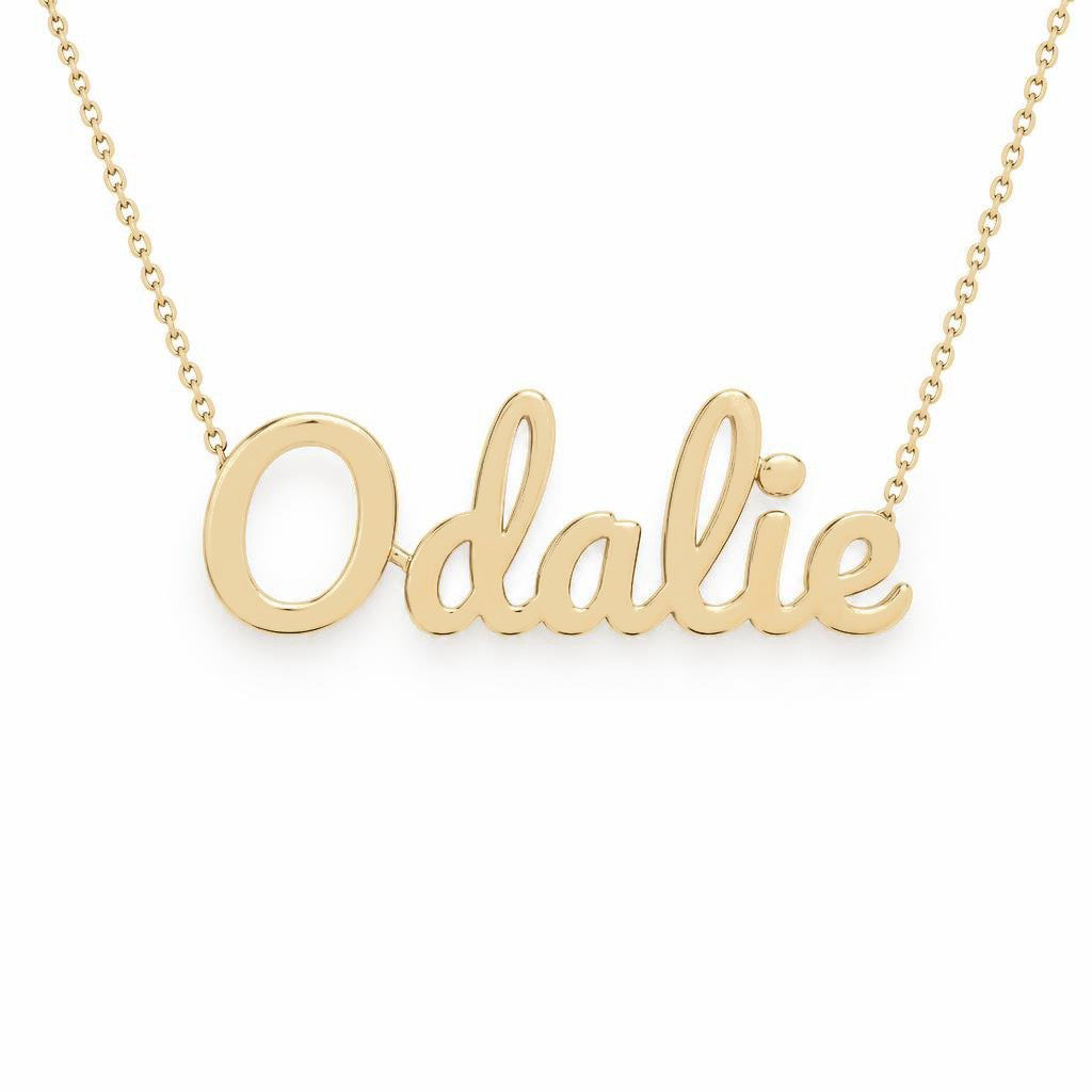 Gold Name Necklace – Odalie | 14K Solid Gold