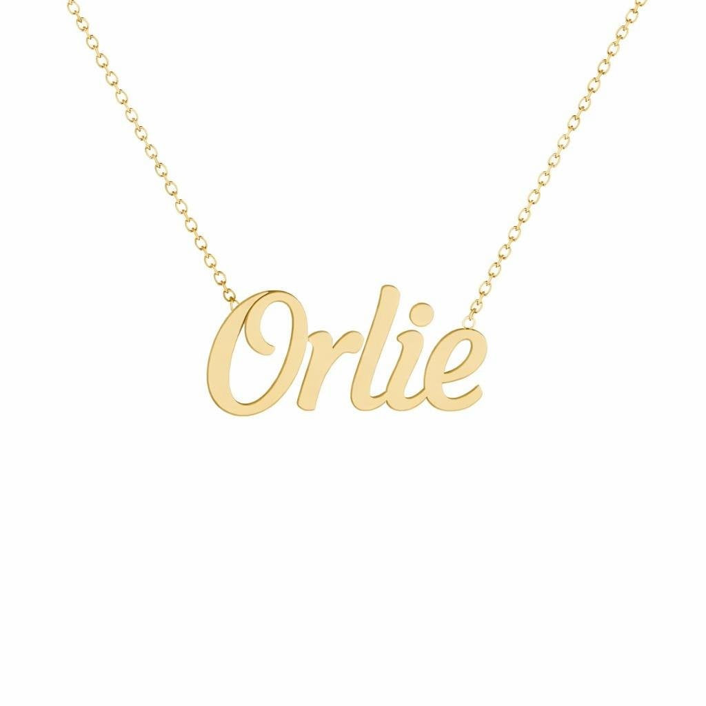Gold Name Necklace – Orlie | 14K Solid Gold