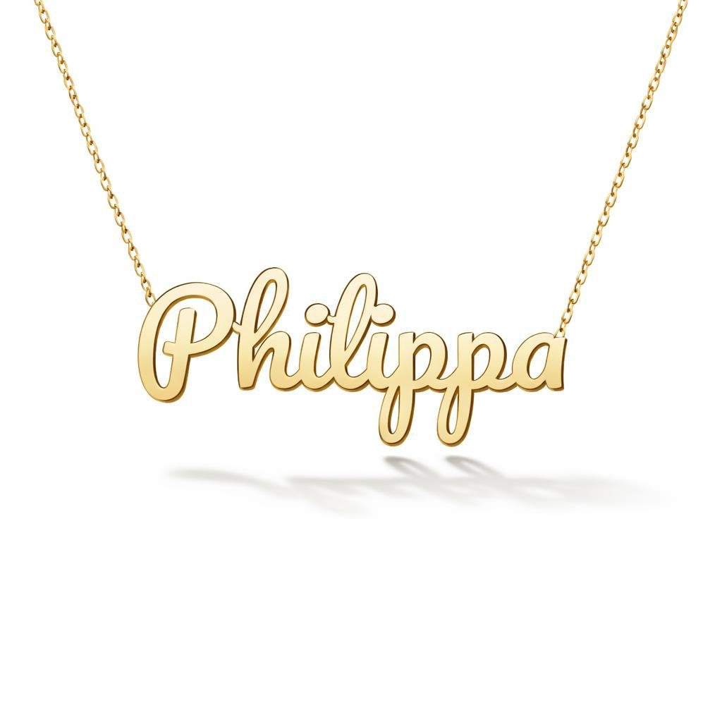 Gold Name Necklace – Philippa | 14K Solid Gold