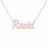Ravid name necklace in solid 14K Rose Gold, handmade in Los Angeles