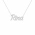 Rina name necklace in solid 14K White Gold, handmade in Los Angeles
