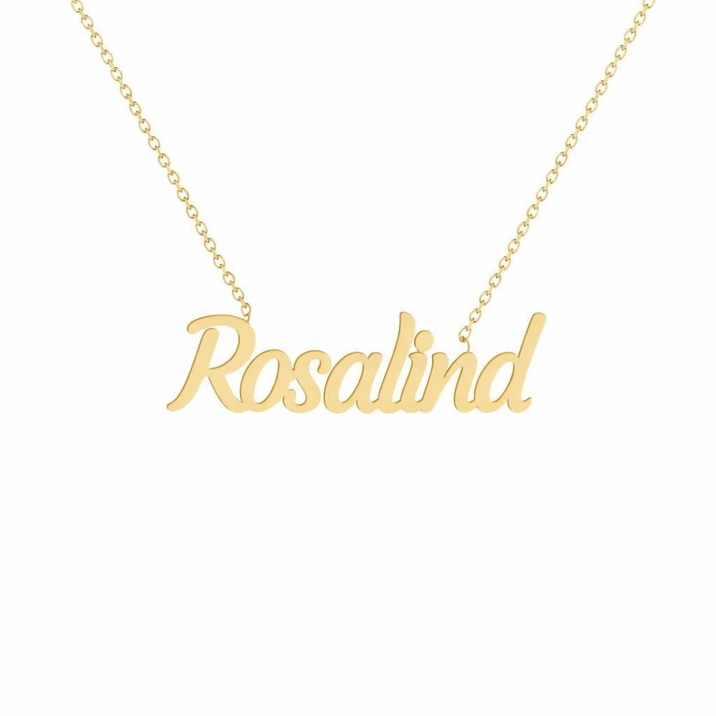 Gold Name Necklace – Rosalind | 14K Solid Gold