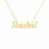Rosalind name necklace in solid 14K Yellow Gold, handmade in Los Angeles