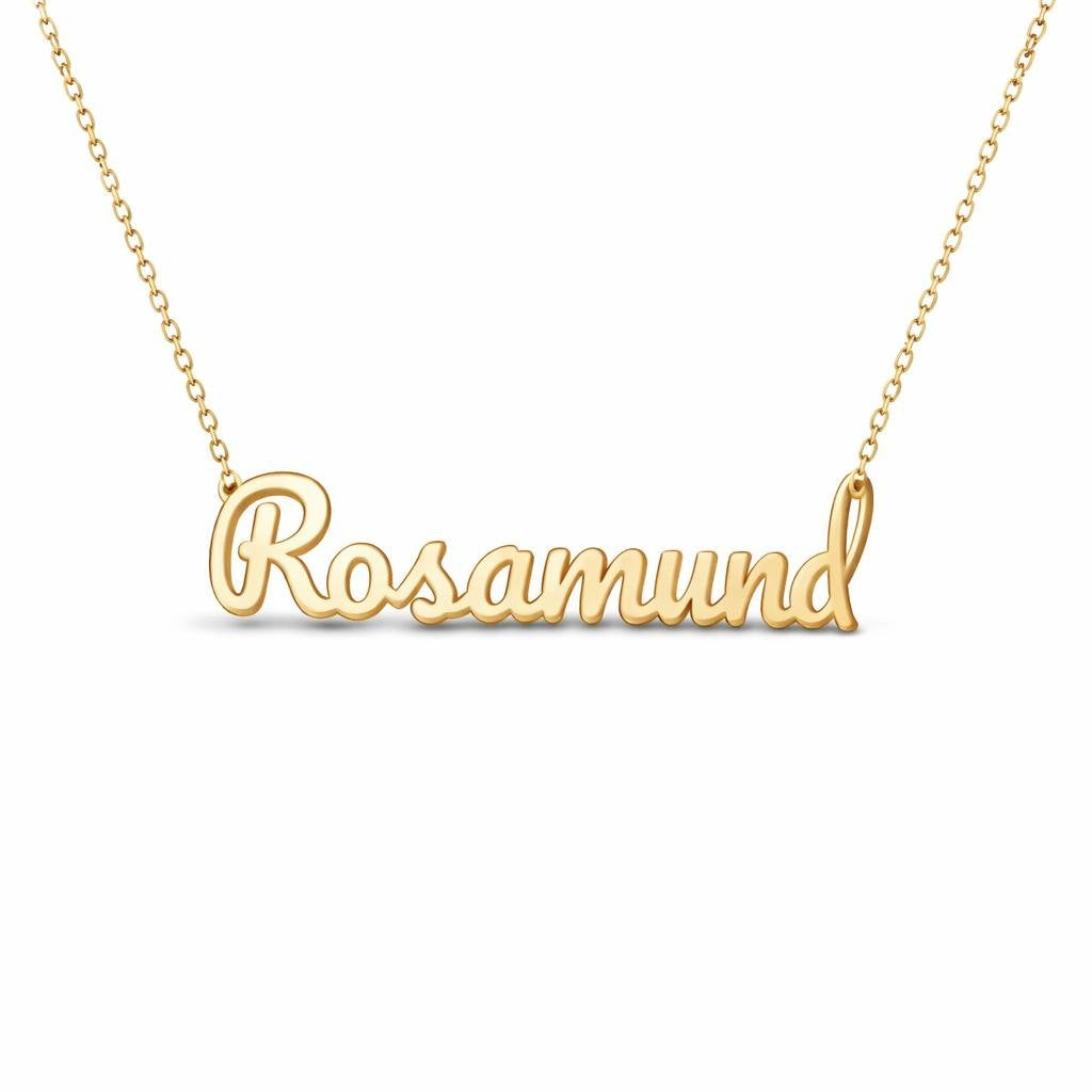 Gold Name Necklace – Rosamund | 14K Solid Gold