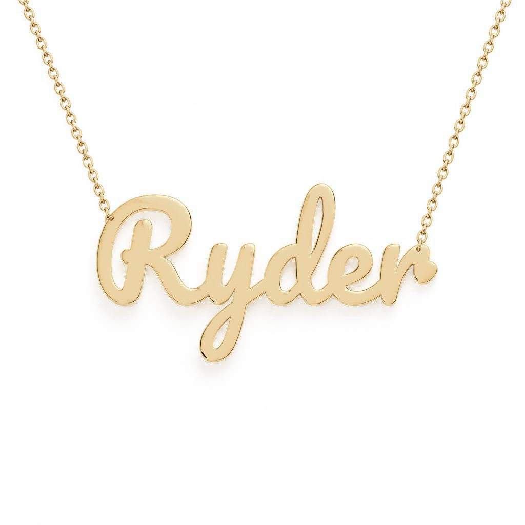 Gold Name Necklace – Ryder | 14K Solid Gold