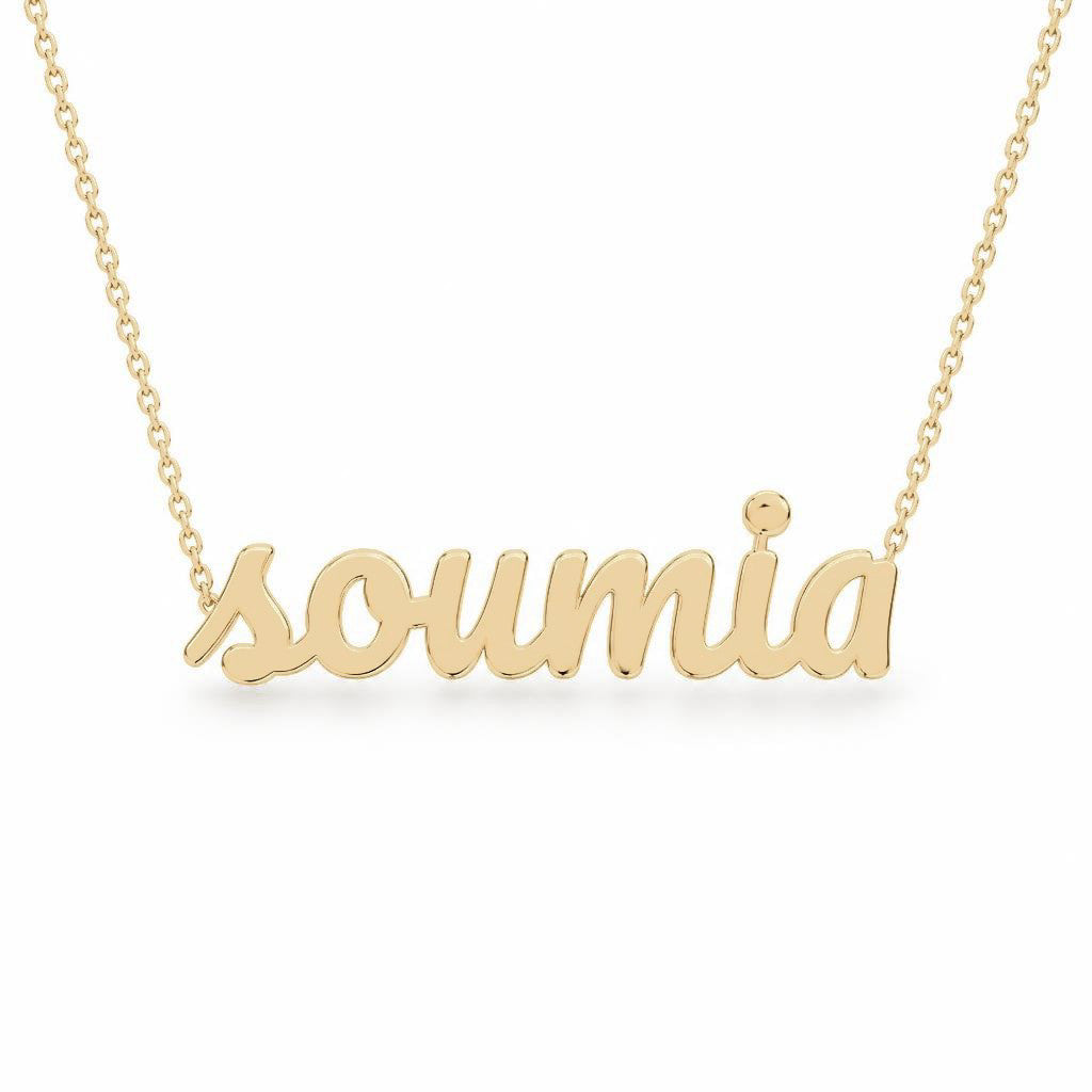 Gold Name Necklace – Soumia | 14K Solid Gold