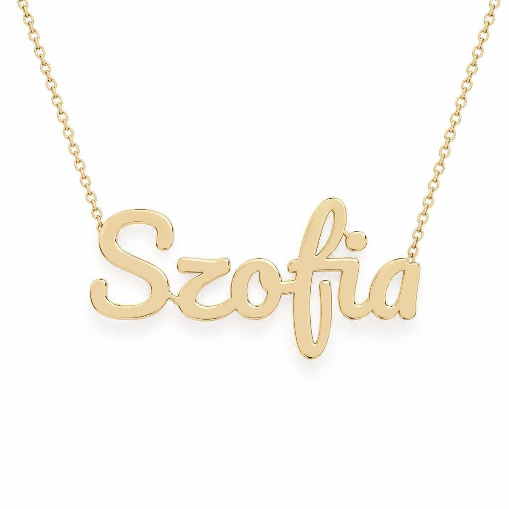 Gold Name Necklace – Szofia | 14K Solid Gold