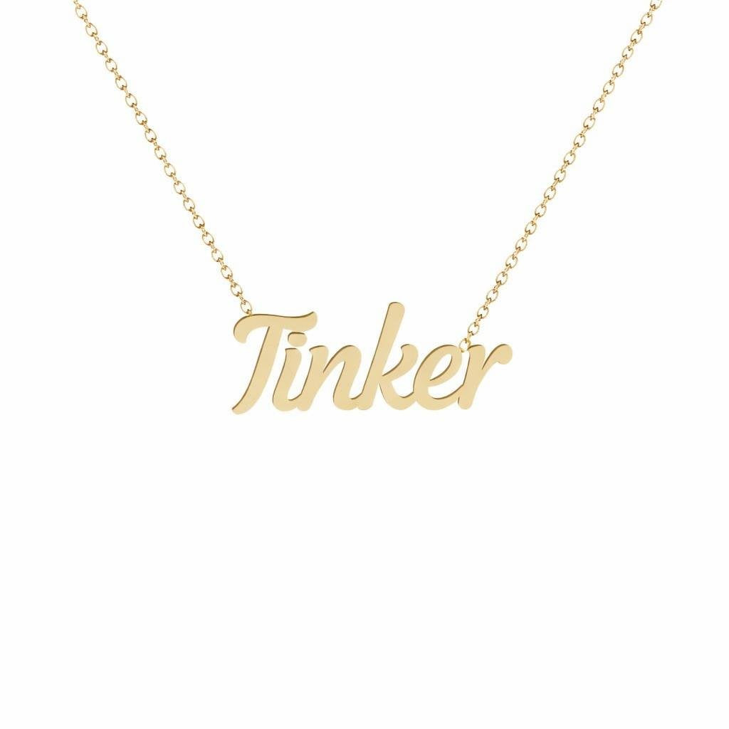 Gold Name Necklace – Tinker | 14K Solid Gold