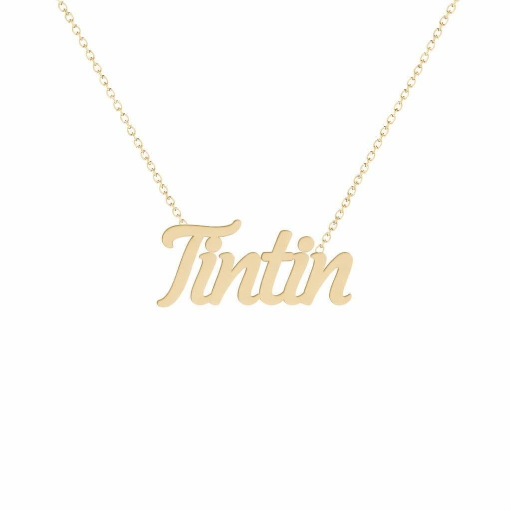 Gold Name Necklace – Tintin | 14K Solid Gold