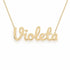 Violeta name necklace in solid 14K Yellow Gold, handmade in Los Angeles