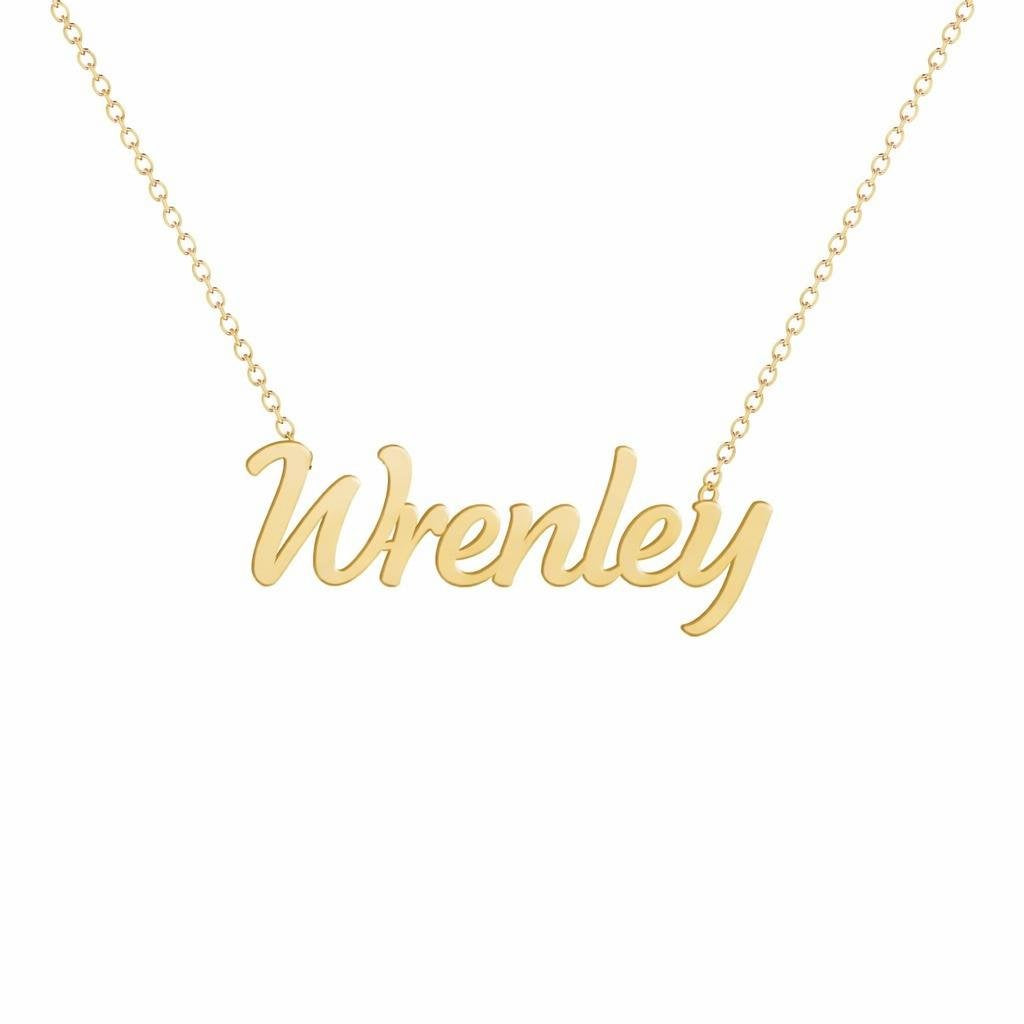 Gold Name Necklace – Wrenley | 14K Solid Gold