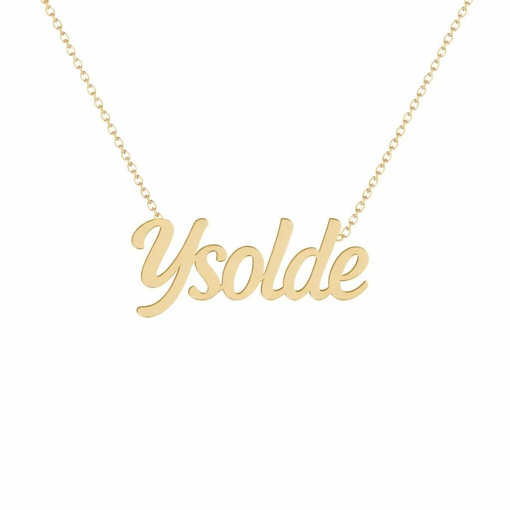 Gold Name Necklace – Ysolde | 14K Solid Gold