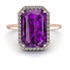 Halo Emerald Cut Amethyst Engagement Ring - Izabella No. 302 image 2