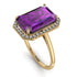 Halo Emerald Cut Amethyst Engagement Ring - Izabella No. 301 image 1
