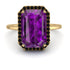 Halo Emerald Cut Amethyst Engagement Ring - Izabella No. 307 image 2