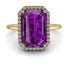 Halo Emerald Cut Amethyst Engagement Ring - Izabella No. 301 image 2