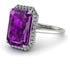 Halo Emerald Cut Amethyst Engagement Ring - Izabella No. 303 image 3