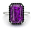 Halo Emerald Cut Amethyst Engagement Ring - Izabella No. 309 image 2