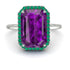 Halo Emerald Cut Amethyst Engagement Ring - Izabella No. 306 image 2