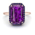 Halo Emerald Cut Amethyst Engagement Ring - Izabella No. 314 image 2